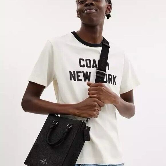 NWT Coach MEN'S Dylan Tote CT910 Pebbled Leather/Gunmetal/Black - Picture 5 of 8